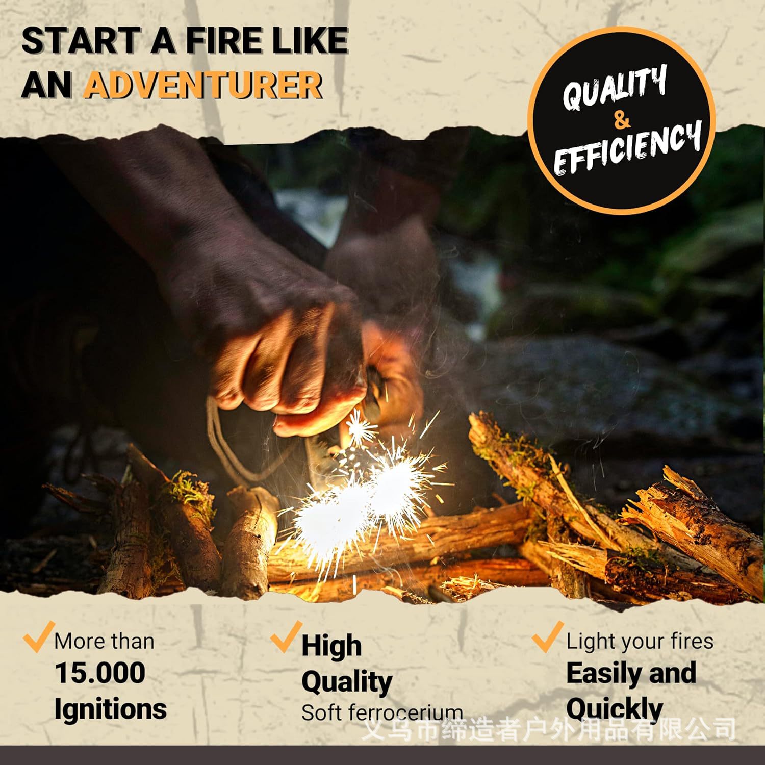 Encendedor de fuego portátil d - Magnesium Fire Starter reseña y precio