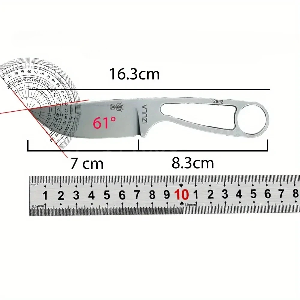 IZULA-cuchillo recto de alta r - Bushcraft Knife Fixed reseña y precio